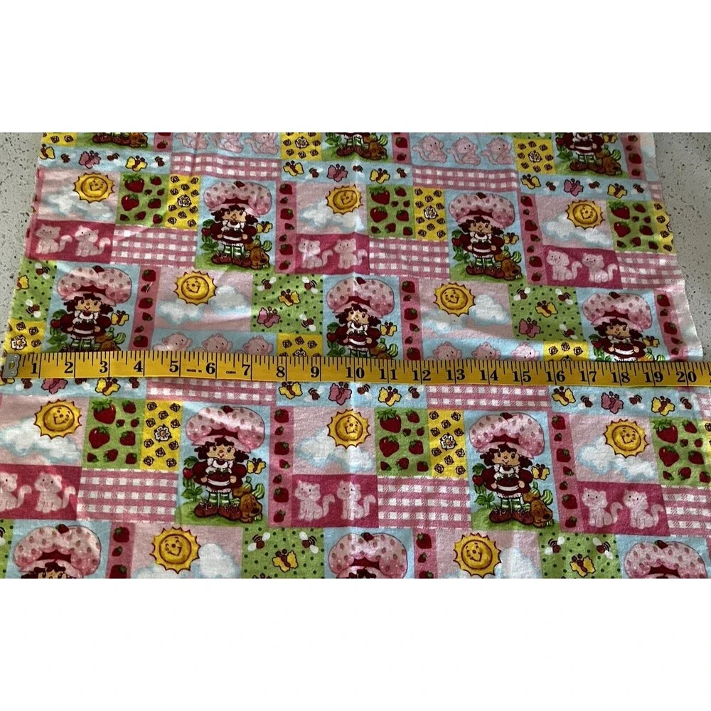 Strawberry Shortcake Patchwork Flannel Fabric Remnant 20